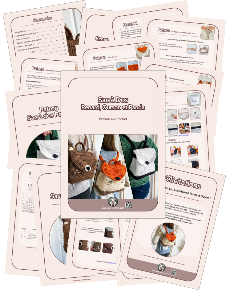 Patrons Sac à Dos au Crochet - Set de 3 Modèles PDF à télécharger – Image 2