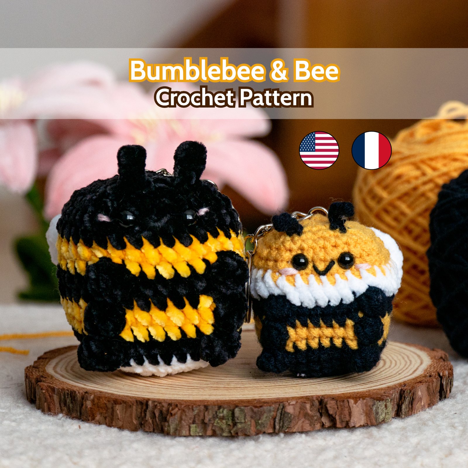 Patron Abeille & Bourdon au Crochet - Lot de 2 Modèles
