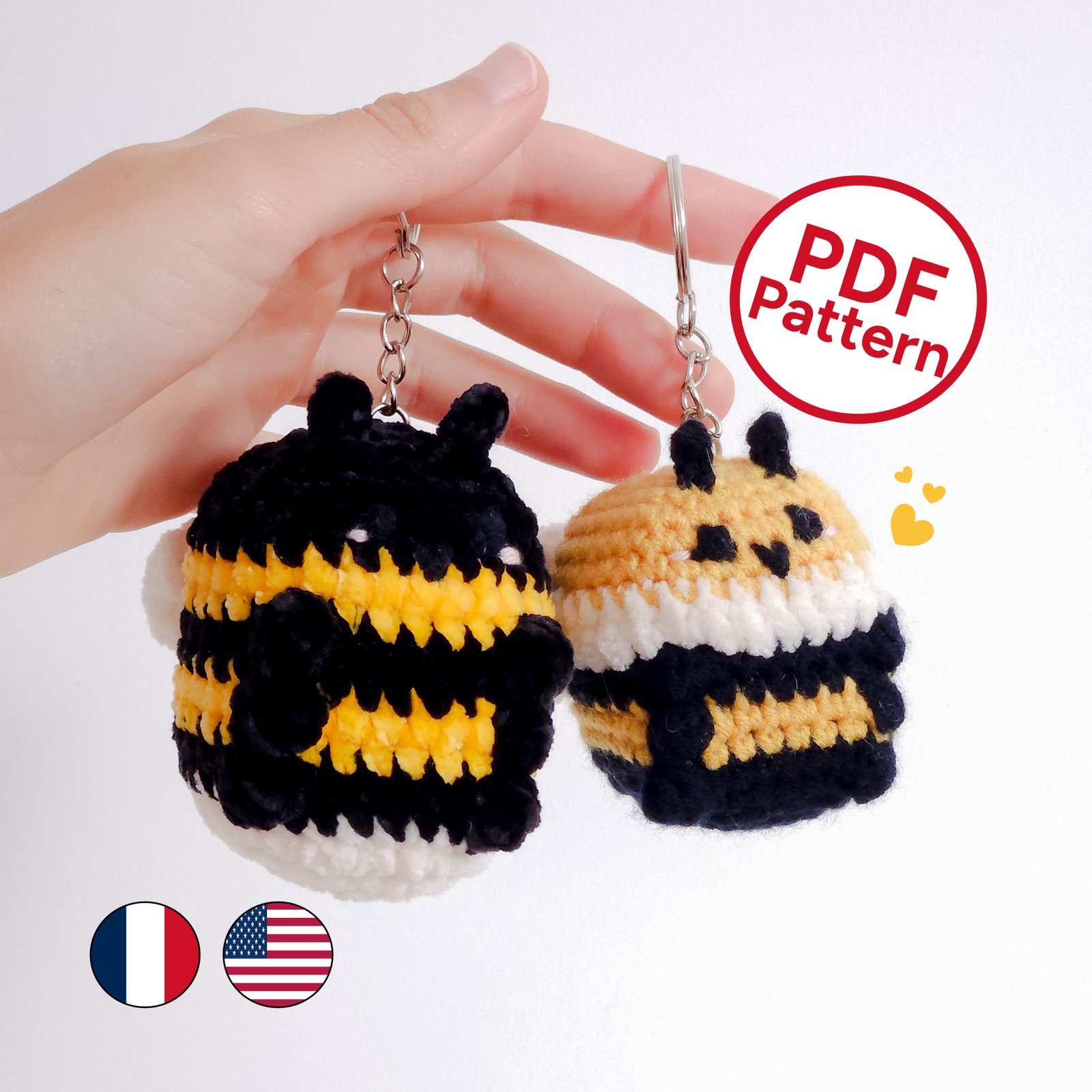 Patron Abeille & Bourdon au Crochet - Lot de 2 Modèles