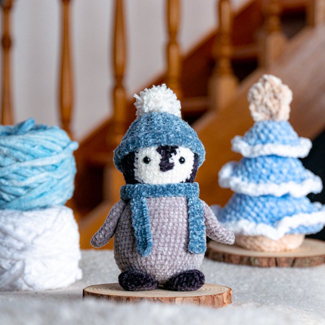 Bébé Pingouin au Crochet – Patron Peluche PDF à télécharger Français et Anglais
