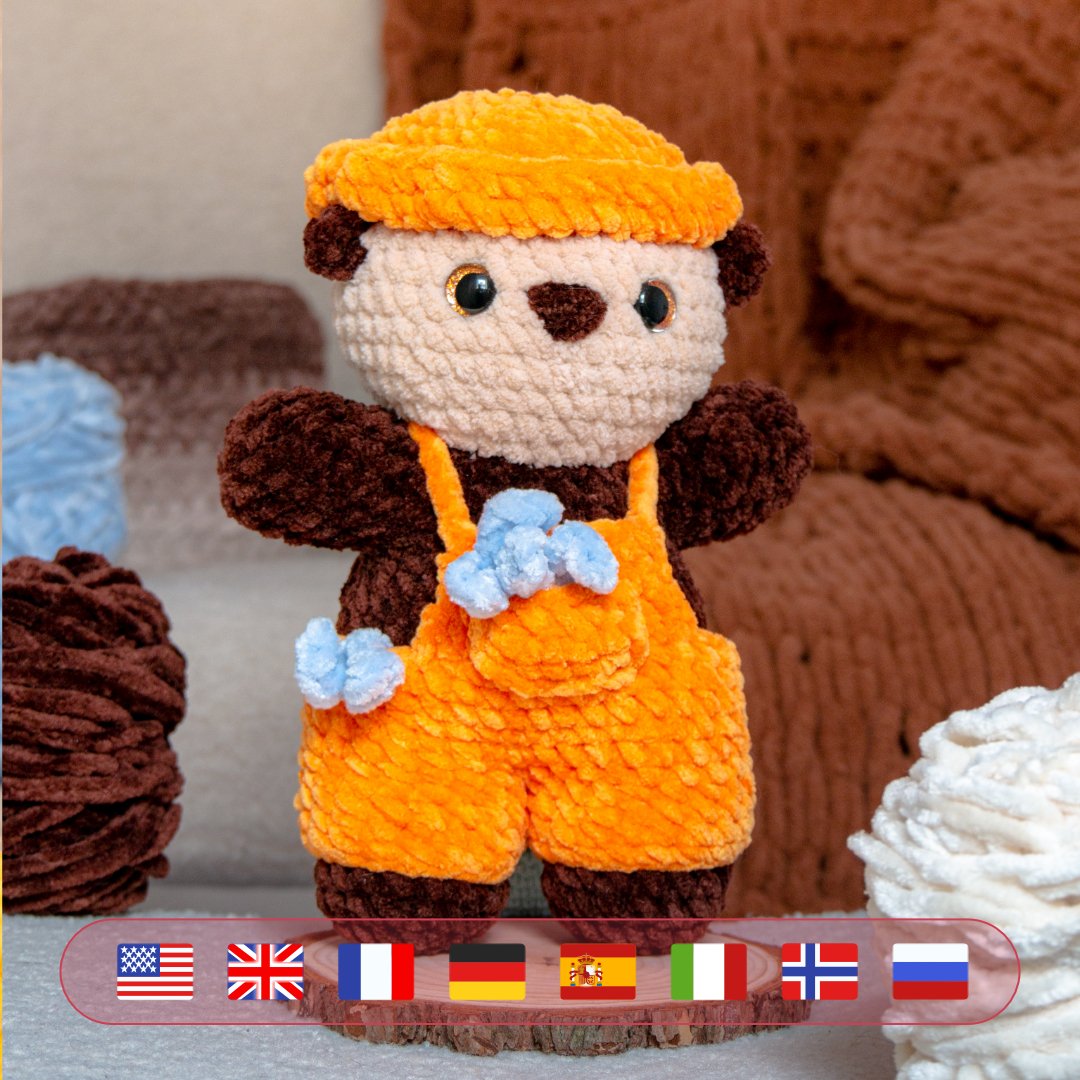 Loutre Pêcheuse au Crochet – Patron Peluche PDF à télécharger (8 langues)